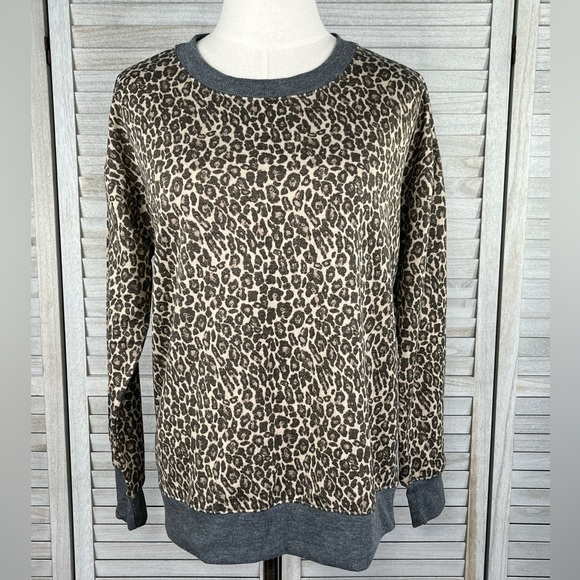 SPLENDID Cheetah Print Crewneck Sweatshirt-Small - Picture 1 of 2